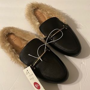 A New Day Black Faux Fur Slides New size 6.5